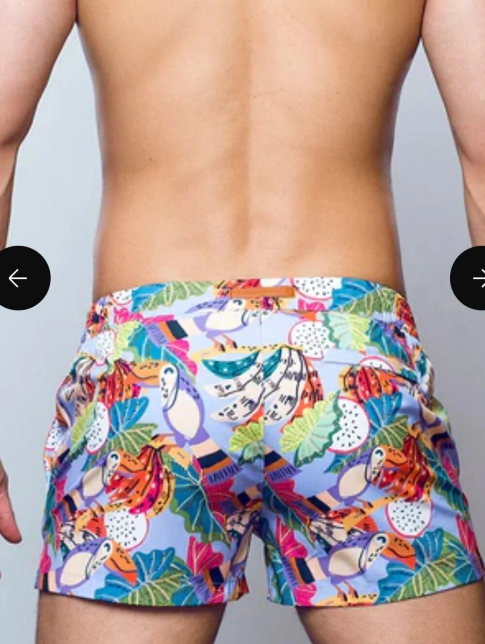 2eros Printed Bronte Lined Colorful Swim Trunks Shorts Aves Purple NWOT